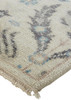 5' x 8' Ivory Gray and Blue Wool Floral Hand Knotted Stain Resistant Area Rug