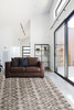 5' x 8' Black Gray and Taupe Wool Geometric Tufted Handmade Stain Resistant Area Rug