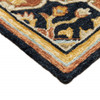 5' x 8' Navy Rust Blue Ivory and Gold Oriental Tufted Handmade Stain Resistant Area Rug