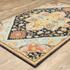 5' x 8' Navy Rust Blue Ivory and Gold Oriental Tufted Handmade Stain Resistant Area Rug