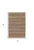 5' x 8' Beige Striped Hand Woven Area Rug