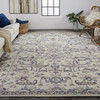 5' x 8' Ivory and Gray Wool Floral Tufted Handmade Stain Resistant Area Rug