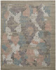 5' x 8' Pink Blue and Taupe Abstract Hand Woven Area Rug