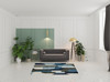 5' x 8' Blue and Gray Geometric Power Loom Area Rug