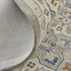 5' x 8' Taupe Ivory and Red Wool Patchwork Tufted Handmade Stain Resistant Area Rug