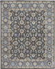 5' x 8' Taupe Blue and Ivory Wool Floral Tufted Handmade Stain Resistant Area Rug