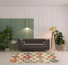 5' x 8' Cream and Rust Wool Geometric Tufted Stain Resistant Area Rug