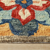 5' x 8' Cream and Rust Wool Geometric Tufted Stain Resistant Area Rug
