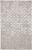 5' x 8' Silver Gray & White Abstract Stain Resistant Area Rug