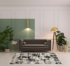 5' x 8' Black White and Gray Stain Resistant Area Rug