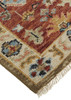 5' x 8' Ivory Red and Blue Wool Floral Hand Knotted Stain Resistant Area Rug