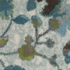 5' x 8' Teal Blue Machine Woven Floral Indoor Area Rug