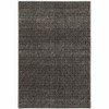 5' x 8' Charcoal Grey and Brown Geometric Power Loom Stain Resistant Area Rug