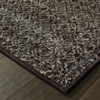 5' x 8' Charcoal Grey and Brown Geometric Power Loom Stain Resistant Area Rug