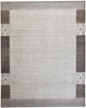5' x 8' Gray Silver and Black Wool Hand Knotted Stain Resistant Area Rug