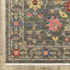 5' x 8' Grey Salmon Pink Gold Blue Rust Deep Blue Ivory & Green Oriental Power Loom Rug