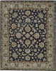 5' x 8' Blue Gray and Taupe Wool Floral Tufted Handmade Stain Resistant Area Rug