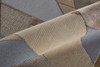 5' x 8' Tan Brown and Blue Wool Geometric Tufted Handmade Area Rug