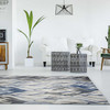 5' x 8' Grey Navy Machine Woven Tropical Indoor Area Rug