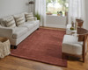 5' x 8' Orange and Red Wool Hand Woven Stain Resistant Area Rug