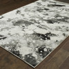 5' x 8' Charcoal and White Abstract Power Loom Stain Resistant Area Rug