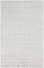 5' x 8' White & Silver Striped Hand Woven Area Rug