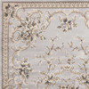 5' x 8' Light Grey Floral Vines Bordered Area Rug