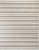 5' x 8' Gray and Ivory Striped Dhurrie Hand Woven Stain Resistant Area Rug
