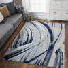 5' x 8' Blue Abstract Dhurrie Rectangle Area Rug