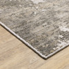 5' x 8' Grey Ivory Beige Tan Brown and Black Abstract Power Loom Stain Resistant Area Rug