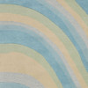 5' x 8' Ocean Blue Beige Hand Tufted Abstract Waves Indoor Area Rug