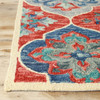 5' x 8' Blue and Rust Wool Geometric Tufted Stain Resistant Area Rug