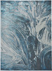 5' x 8' Silver or Blue Abstract Brushstrokes Indoor Area Rug