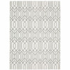 5' x 8' White & Grey Geometric Power Loom Stain Resistant Area Rug