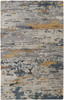 5' x 8' Gray Yellow and Blue Wool Abstract Tufted Handmade Stain Resistant Area Rug