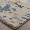 5' x 8' Gray Yellow and Blue Wool Abstract Tufted Handmade Stain Resistant Area Rug