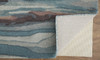 5' x 8' Blue Red and Ivory Wool Abstract Tufted Handmade Stain Resistant Area Rug