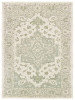 5' x 8' Green and Cream Medallion Area Rug