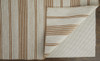 5' x 8' Ivory Taupe and Brown Striped Dhurrie Hand Woven Stain Resistant Area Rug