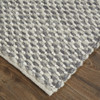 5' x 8' Gray and Ivory Wool Floral Hand Woven Stain Resistant Area Rug