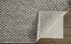 5' x 8' Gray and Ivory Wool Floral Hand Woven Stain Resistant Area Rug