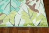 5' x 8' Blue Tropical Leaves Indoor Area Rug
