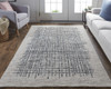 5' x 8' Gray Black and Tan Wool Plaid Tufted Handmade Stain Resistant Area Rug