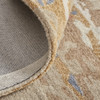 5' x 8' Tan and Blue Wool Abstract Tufted Handmade Stain Resistant Area Rug