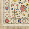 5' x 8' Ivory Salmon Pink Gold Blues Grey Rust and Green Oriental Power Loom Area Rug