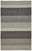 5' x 8' Gray Taupe and Tan Wool Striped Hand Woven Stain Resistant Area Rug