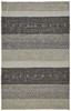 5' x 8' Gray Taupe and Tan Wool Striped Hand Woven Stain Resistant Area Rug