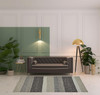 5' x 8' Gray Taupe and Tan Wool Striped Hand Woven Stain Resistant Area Rug
