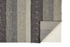 5' x 8' Gray Taupe and Tan Wool Striped Hand Woven Stain Resistant Area Rug