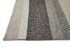 5' x 8' Gray Taupe and Tan Wool Striped Hand Woven Stain Resistant Area Rug